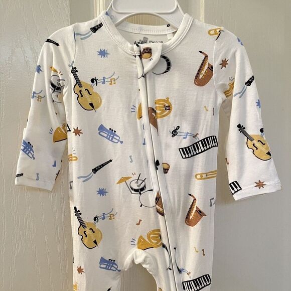 Angel Dear Jazz Band 2-Way Zipper Footie Bamboo Instruments Size Newborn NWT - Picture 4 of 10